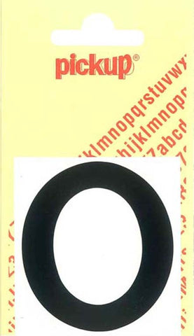 Pickup Helvetica plakletter hoofdletter O zwart 40mm