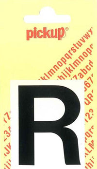 Pickup Helvetica plakletter hoofdletter R zwart 40mm