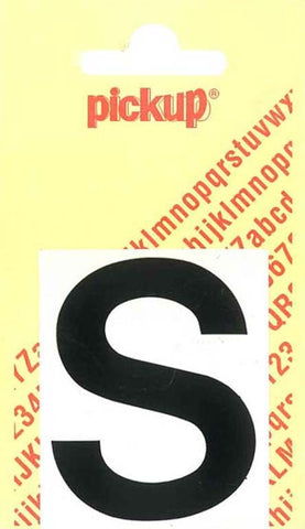 Pickup Helvetica plakletter hoofdletter S zwart 40mm