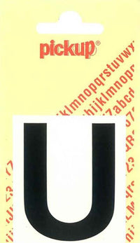 Pickup Helvetica plakletter hoofdletter U zwart 40mm