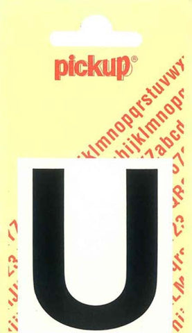 Pickup Helvetica plakletter hoofdletter U zwart 40mm