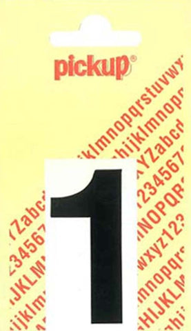 Pickup Helvetica plakcijfer 1 zwart 40mm