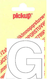 Pickup Helvetica plakletter hoofdletter G wit 40mm