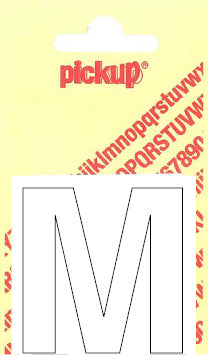Pickup Helvetica plakletter hoofdletter M wit 40mm
