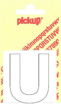 Pickup Helvetica plakletter hoofdletter U wit 40mm