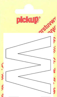 Pickup Helvetica plakletter hoofdletter W wit 40mm