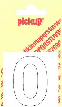 Pickup Helvetica plakcijfer 0 wit 40mm