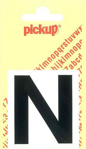 Pickup Helvetica plakletter hoofdletter N zwart 60mm