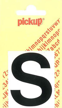 Pickup Helvetica plakletter hoofdletter S zwart 60mm