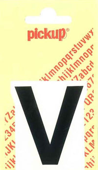 Pickup Helvetica plakletter hoofdletter V zwart 60mm