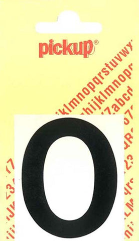 Pickup Helvetica plakcijfer 0 zwart 60mm