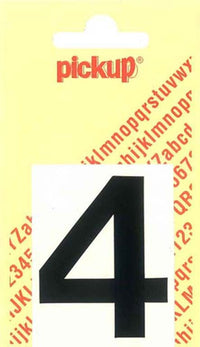 Pickup Helvetica plakcijfer 4 zwart 60mm