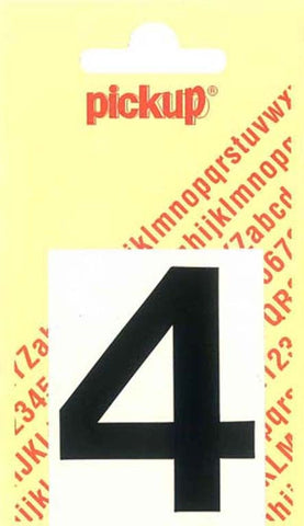 Pickup Helvetica plakcijfer 4 zwart 60mm