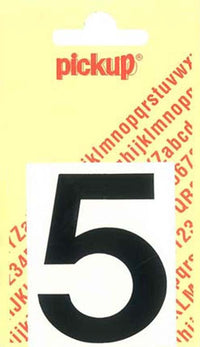 Pickup Helvetica plakcijfer 5 zwart 60mm