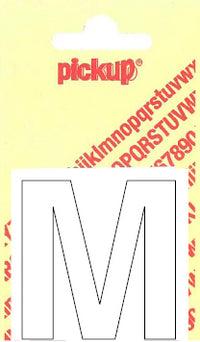 Pickup Helvetica plakletter hoofdletter M wit 60mm