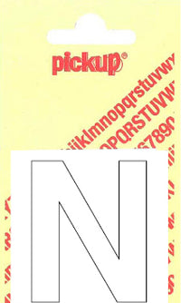 Pickup Helvetica plakletter hoofdletter N wit 60mm