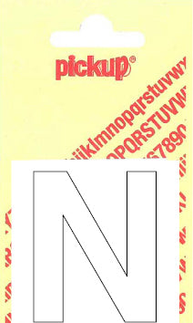 Pickup Helvetica plakletter hoofdletter N wit 60mm