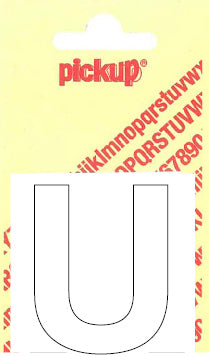 Pickup Helvetica plakletter hoofdletter U wit 60mm
