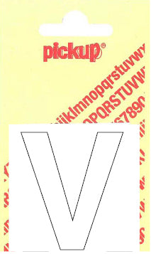 Pickup Helvetica plakletter hoofdletter V wit 60mm