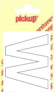 Pickup Helvetica plakletter hoofdletter W wit 60mm