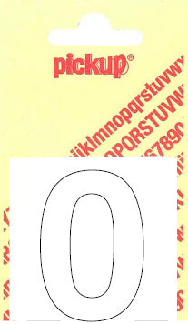 Pickup Helvetica plakcijfer 0 wit 60mm