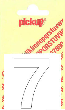 Pickup Helvetica plakcijfer 7 wit 60mm