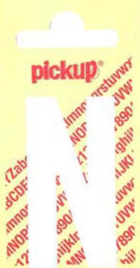 Pickup Nobel plakletter N mat wit 60mm