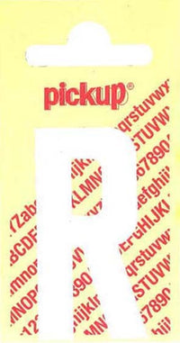 Pickup Nobel plakletter R mat wit 60mm