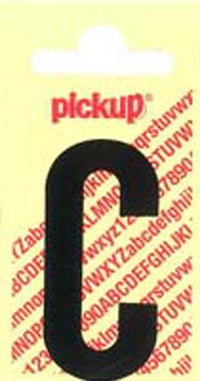 Pickup Nobel plakletter C mat zwart 90mm