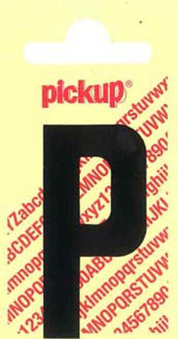 Pickup Nobel plakletter P mat zwart 90mm