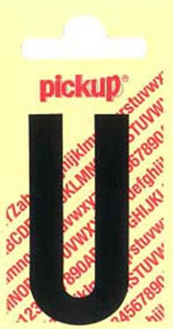 Pickup Nobel plakletter U mat zwart 90mm
