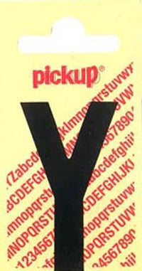 Pickup Nobel plakletter Y mat zwart 90mm