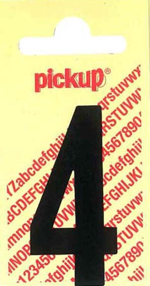 Pickup Nobel plakcijfer 4 mat zwart 90mm