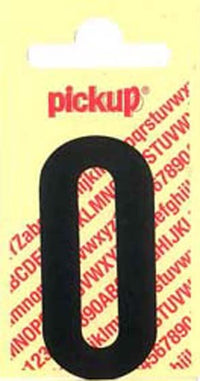 Pickup Nobel plakcijfer 0 mat zwart 120mm