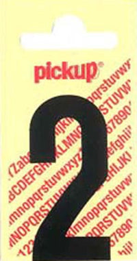 Pickup Nobel plakcijfer 2 mat zwart 120mm