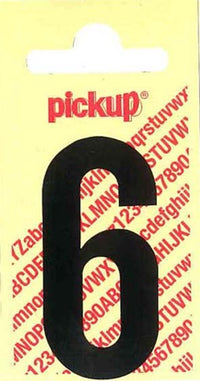 Pickup Nobel plakcijfer 6 mat zwart 120mm