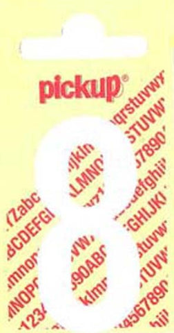 Pickup Nobel plakcijfer 8 mat wit 120mm