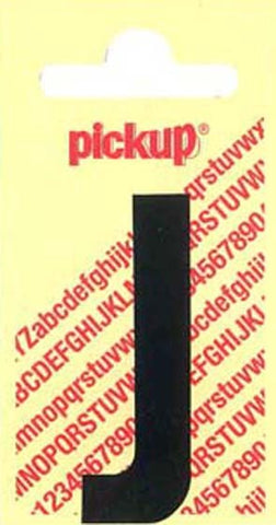 Pickup Nobel plakletter J mat zwart 150mm