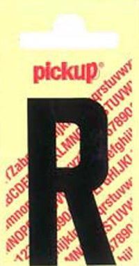 Pickup Nobel plakletter R mat zwart 150mm