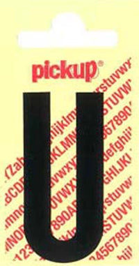 Pickup Nobel plakletter U mat zwart 150mm