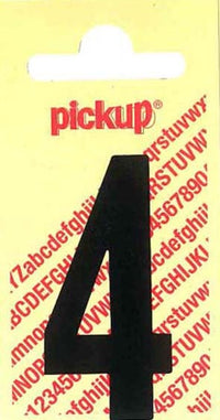 Pickup Nobel plakcijfer 4 mat zwart 150mm