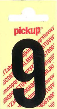 Pickup Nobel plakcijfer 9 mat zwart 150mm