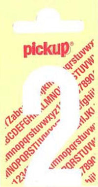 Pickup Nobel plakcijfer 2 mat wit 150mm