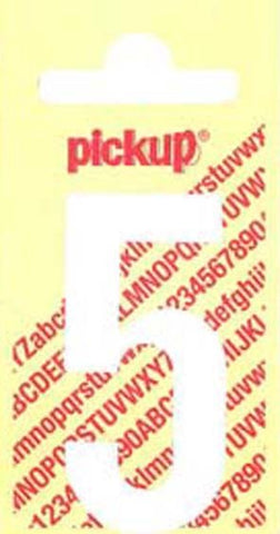 Pickup Nobel plakcijfer 5 mat wit 150mm