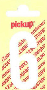 Pickup Nobel plakcijfer 6 mat wit 150mm