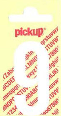 Pickup Nobel plakcijfer 9 mat wit 150mm