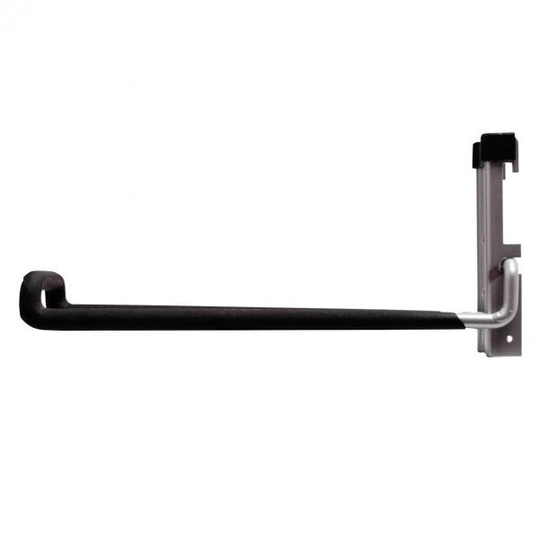 Duraline railhaak enkel staal, PVC grijs 7,5x26,5x12cm