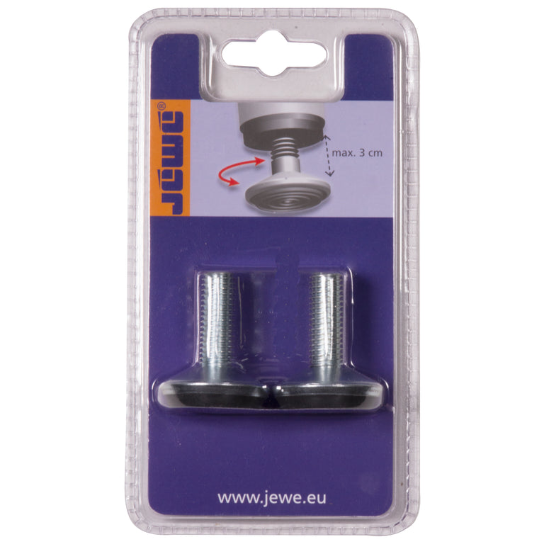 Meubelpoot rond metaal zilver ⌀3x15,5cm 2st