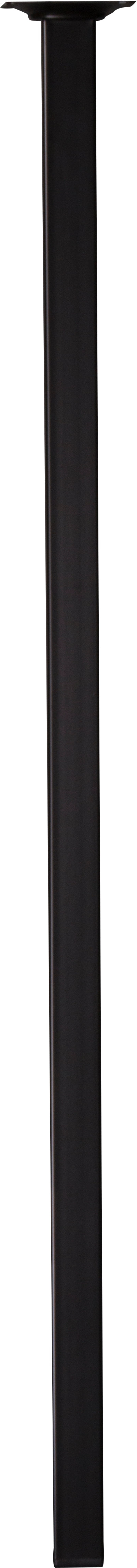 Meubelpoot vierkant metaal zwart 2,5x2,5x75cm