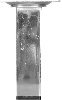 Meubelpoot vierkant metaal zilver 2,5x2,5x10cm